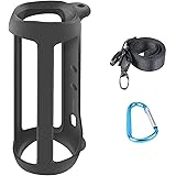 co2CREA Housse en Silicone Compatible Speaker Case pour JBL Flip 5 Enceinte Bluetooth Portable (Comprendre Mousqueton à Croch
