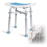 Adjustable Shower Stool, Bathroom Shower Stool for Elderly, Lightweight Non-Slip Bath Stool with Durable Rubber Feet 150 kg,