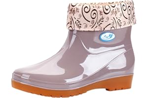 ZILOSCONCY Stivali Pioggia Donna Gomma Impermeabili Antipioggia Stivali in Gomma Donna Leggeri Stivali Caviglia Leggero Outdoor Scarpe da Giardinaggio Antiscivolo da Lavoro Scarpe da Giardino Comode