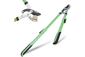 GARDENWORK Telescopic Tree Loppers (69-97cm), Anvil Heavy Duty, SK5 Blades, Six Section Retractable Handlebar, Professional for Branches, Fruit Trees, Bushes