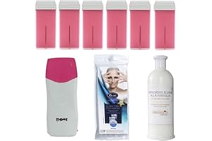 MÜSTER KIT DEPILAZIONE SCALDARULLO: 6CERE TITANIO OLIO DOPOCERA SCALDACERA PROFESSIONALE STRISCE