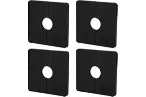 PEUTIER 4pz Piastre Copertura Idrauliche Quadrate, Piastra Copertura Rubinetto Della Doccia Piastra Copertura Ricambio Flangia Braccio Doccia Quadrata Tubi Standard 1/2" Utilizzo Multiplo(Nero)