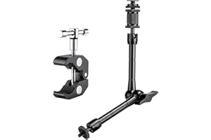 FOMITO 27,9 cm (11 Zoll) Gelenkarm + Super Klemme für DSLR-Rig-Kamera auf LCD-Monitor, LED-Videoleuchte