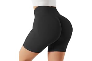 Lishang Pantaloncini Sportivi Donna Vita Alta Butt Booty Shorts Leggins Push Up Scrunch Pantaloni Palestra Controllo della Pancia Dimagranti Anticellulite Pantacollant Fitness Leggings Corti Yoga