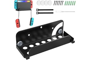 TiMOVO Switch Wandhalterung Kompatibel mit Nintendo Switch OLED/Switch, Schnelle Wärmeableitung Wandaufhängerhaken Switch Halterung mit Aufhängehaken Kompatibel mit JoyCon Switch Ständer, Schwarz