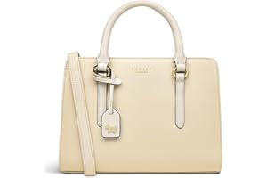 RADLEY London Angel Lane Zip Around Grab Handbag for Women, Made from Textured Saffiano Leather with Smooth & Grained Leather Trim, Handbag with Cross Body Strap & Grab Handles