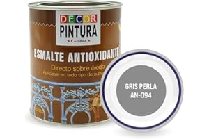 RC ocio Pintura antioxidante exterior para metal minio Pinturas esmalte antioxido para galvanizado, hierro, forja, barandilla, chapa para interiores y exteriores - Lata 750ml(Gris Perla)