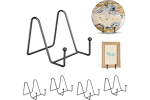 WEKIWGOT 5 Pieces Plate Stand Table Easel Display Stand Black Decorative Plate Holder | Photo Frames | Books, Ideal for Home Decoration, Gifts and Events (3 Pulgadas)