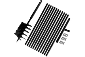 PURADAY Broca de tierra con mango de 200 mm, tubo de extensión de 13 m, broca de mano para acero inoxidable, broca de metal con mango