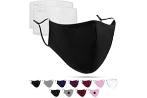 Luftty Maske mit Filter und verstellbaren Ohrschlaufen | Community Maske schwarz | Behelfs Mundschutz waschbar | Premium Stoffmaske