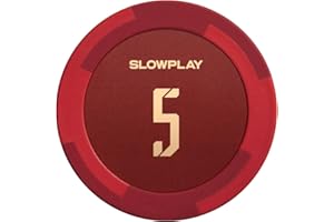SLOWPLAY Godel Clay Poker Chips, 14 Grams Heavyweight Clay Composite, 40mm Large Chips in Bulk, Pack of 50 with Denomination of 5