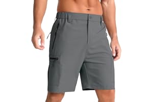 iCKER Mens Cargo Shorts Quick Dry Outdoor Hiking Shorts with Zip Pockets Lightweight Golf shorts