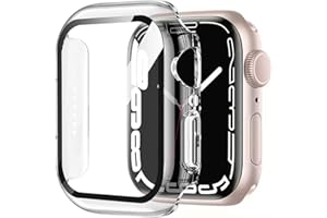 HANKN 2 Stück 40mm Hülle für Apple Watch Series 6 5 4 SE 40mm Temperierte Glas Schutzhülle, Hart Bildschirmschutz Gehäuse iWatch Eingebaut Displayschutzfolie, 40mm Transparent