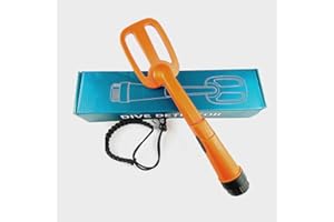 SHRXY Unterwasser Metalldetektor Puls Pinpointer Induktion Tauchen Schatz Wasserdichter Metalldetektor Handheld Coil Metallfinder (Orange)