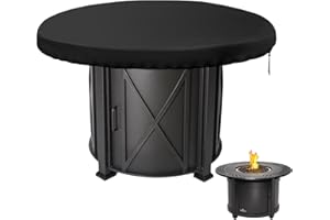 WHIZNOOK Housse de Protection pour Plaque de Feu, 420D Housse Brasero Rond 100 Cm Anti-UV Etanche Housse Barbecue Exterieur, Oxford Ronde Brasero Protection pour Plaque de Feu Et Plaque de Barbecue Noir