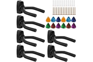 Sgizoku Guitar Wall Mount - Hanger Stand Holder Display Rack Bracket for Most Guitar Bass Accessories (6-Black)