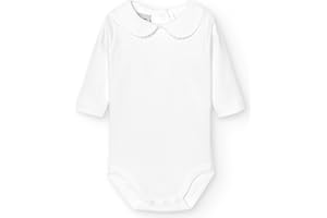 BABIDU Body Bebé Manga Larga Algodón 100%, Body Bebé Recien Nacido Tejido Suave Transpirable y Hipoalergénico Piel Sensible, Body Básico Cuello Polo Piqué