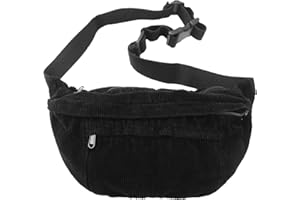 SUPECHUNYI Bauchtasche Damen Herren Cord groß Crossbody Bag Brusttasche Gürteltasche Hüfttasche Umhängetasche für Reisen Schule Arbeit und den täglichen Gebrauch Geschenke, Schwarz