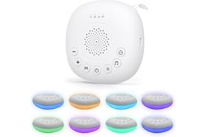 TECHVIZRS White Noise Machine, Einschlafhilfe Babys Erwachsene Weißes Rauschen Maschine mit 20 Beruhigende Klängen und Nachtlicht für kinderwagenschaukler