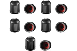 VIDACHARMY 10 Piezas Tapones Rueda Coche, Tapas de Plástico para Válvula Universales, Tapones de Válvula de Coche, Tapones con Sello para la Presión Estable de los Neumáticos de Motocicleta (Negro)