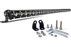 CO LIGHT Barre LED 38 Pouces 97cm Simple Rangée Faisceau Combiné pour Conduite Tout-Terrain avec Supports de Fixation et Réflecteurs 6D Adaptée aux Camions Voitures Cabines Bateaux ATV/UTV