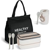 Mulaibdin Lunch Boxes for Work Food, Children's Lunch Box with Compartments, Adult Lunch Box with Bag and Cutlery, Work Lunch