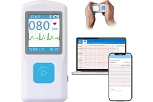 HASOCARE Portable ECG Monitor, Heart Rate Monitor with LCD Screen and Storage, Wireless Home Use Heart Monitoring Devices Compatible with Smartphone and PC, FDA Cleared