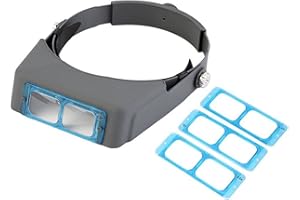 ‎MEICHOON Meichoon Kopflupe Mit 4 Linsen 1,5X 2X 2,5X 3,5X Freihändiges Kopfband Lupe Zum Lesen Schmuck Identifizierung Handwerk Reparatur Nähen Kreuzstich Stickerei UC42