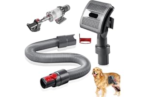 ORTVIAI Spazzola Aspira Peli per Cani Aspirapolvere, Spazzola per Peli Cane Gatto, con Tubo, Adattatore, Spazzola Cane per Dyson V7, V8, V10, V11, V12, V15, Pet Grooming Kit Ricambi