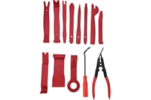 LYRLODY Zestaw narzędzi do usuwania wykończeń, 13 szt., narzędzie do usuwania tapicerki samochodu, panel do drzwi samochodu, narzędzie do usuwania klipsów z szczypcami, zestaw narzędzi do deski rozdzielczej