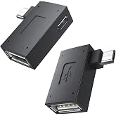 MOGOOD Adaptador Micro-USB-OTG 2, para Fire TV Stick 4K, Micro-B a USB-A | ángulo recto, Plug-and-Play, compatible Android, m