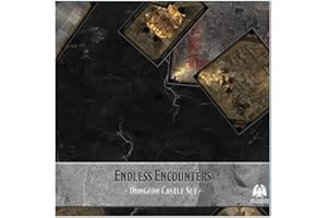 THE GRINNING GARGOYLE Endless Encounters Dungeon – DND-Schlachtkarten – Dungeon-Kacheln – DND-Karten, Terrain-Gaming-Kacheln – DND-Schlachtkarte – Raster-DND-Karte – Tragbarer DND-RPG-Kampagnenkoffer – 1-Zoll-Raster