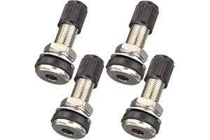 ZUWIJEQ 4pcs Valvole per Pneumatici per Auto Moto, con Stelo in Metallo Tubeless, con Tappo Antipolvere Adatto, Universali Valvole in Metallo, per Pneumatici di Auto, Moto e Biciclette, Senza Attrezzi