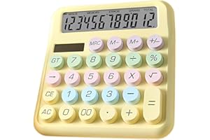 WZIOEPUL Desktop Calculator Cute Candy Color - 12 Digit Standard Basic Calculator, Cute Desk Calculator Dopamine Color Design, As a Gift for Colleagues, Kids,Classmates