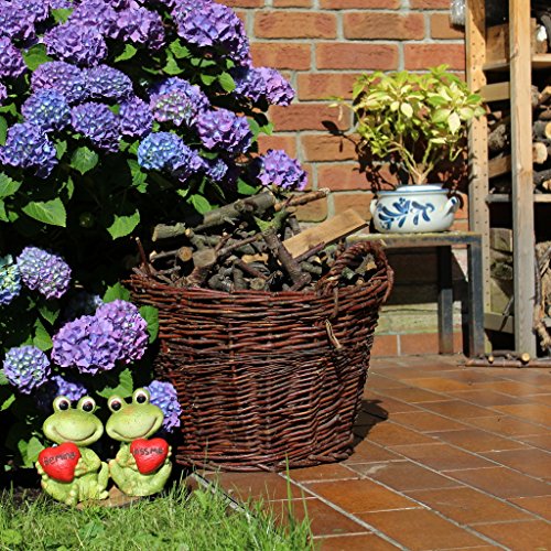 Frosch Gartenfigur sitzend 18cm Gartenfrosch grün Liebespaar Dekofigur mit Herz - 5