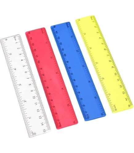 Set Di 6 Righelli In Plastica Trasparente 15cm - Doppia Scala CM E Pollici Per Scuola E Ufficio - Foto 4