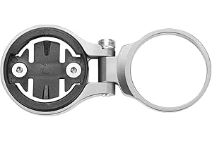 NIKOU Soporte para Computadora en Bicicleta - Soporte de Extensión de Odométro de Ciclismo de Aleación de Aluminio, para Garmin (Color: Plateado)