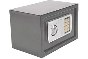 JAOSY Secure Key Box 2 Keys With Combination Lock Cash Security Storage Electronic Password, Digital PIN Code & Override Key (8.5L, Gray)