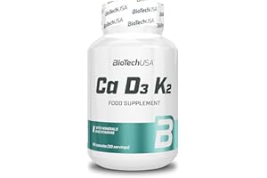 BioTechUSA Ca D3 K2, Integratore nutrizionale in capsule di calcio con vitamine e minerali, 90 capsule