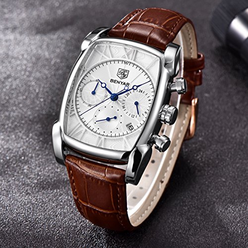 Reloj de pulsera analógico de cuarzo de lujo con cronógrafo para hombre