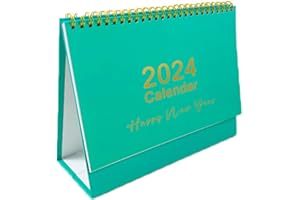 YIPUETERNITY Calendario de Escritorio 2023 2024, Calendario de Mesa 2024, Calendario de Escritorio 2024(Jan.2024- Diciembre de 2024) Calendario Mensual 23/24 (Verde).Inglés