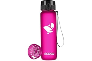 AORIN Butelka do picia – 350 ml/500 ml/750 ml/1 l, butelka na wodę, nie zawiera BPA i tritanu, szczelna, sportowa, dla dorosłych, dzieci, fitness, biegania, jogi, jazdy na rowerze, aktywności na