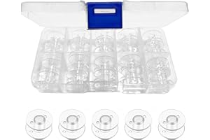 zoerbufan 20 Pezzi Bobine per Macchina da Cucire,Bobine Universali Plastica,Bobine per Macchina,Rocchetti per Cucito Bobina per Macchine da Cucire con Scatola(Trasparente)