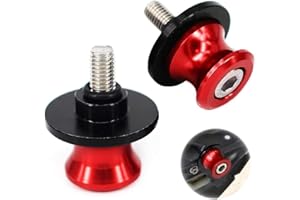 BOGORO 2 Stück Montageständer Racingadapter M8, CNC Montageständer Bobbins Ständeraufnahme Schwingenadapter Ständer M8 Schwingenschutz für Suzuki GSF 250 400 600 650 1200 1250 1250S Bandit Rot