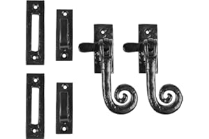 Hammer and Tongs - Curly Tail Window Fastener - Right Handed - W46mm x H108mm - Black - Pack of 2