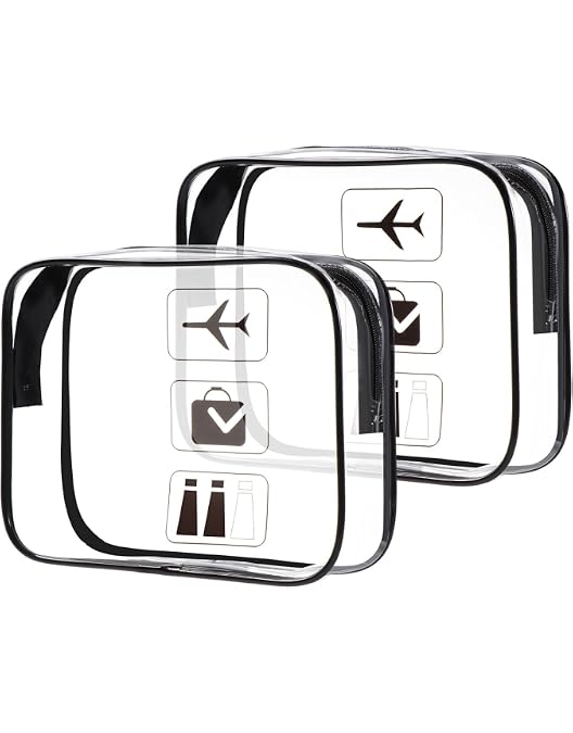 Set De 3 Trousse De Toilette Transparentes PVC - Imperméable, 3 Tailles, Pour Voyage, Avion, Maquillage Homme Femme