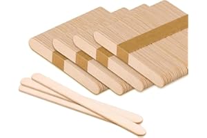 lofuanna Lot de 200 bâtonnets de glace en bois naturel - Bâtonnets à glace Popsicle - Spatule en bois - Pour bricolage et bricolage (200)