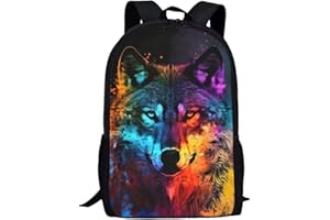 Showudesigns Multicolor Graffiti Backpack for Teen Boys Girls Polyester Fabric