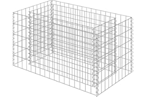vidaXL Lit Surélevé à Gabion Acier Galvanisé 90x50x50 cm Jardinière Jardin