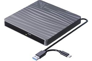 QDSYLQ Lettore CD DVD Esterno per PC Portatile USB 3.0, Slim USB C CD DVD RW Masterizzatore CD Esterno per Macbook, Desktop, PC, Laptop, Compatibile con Windows 11/10/XP/8/7/Vista/Linux/MacOS, Grigio